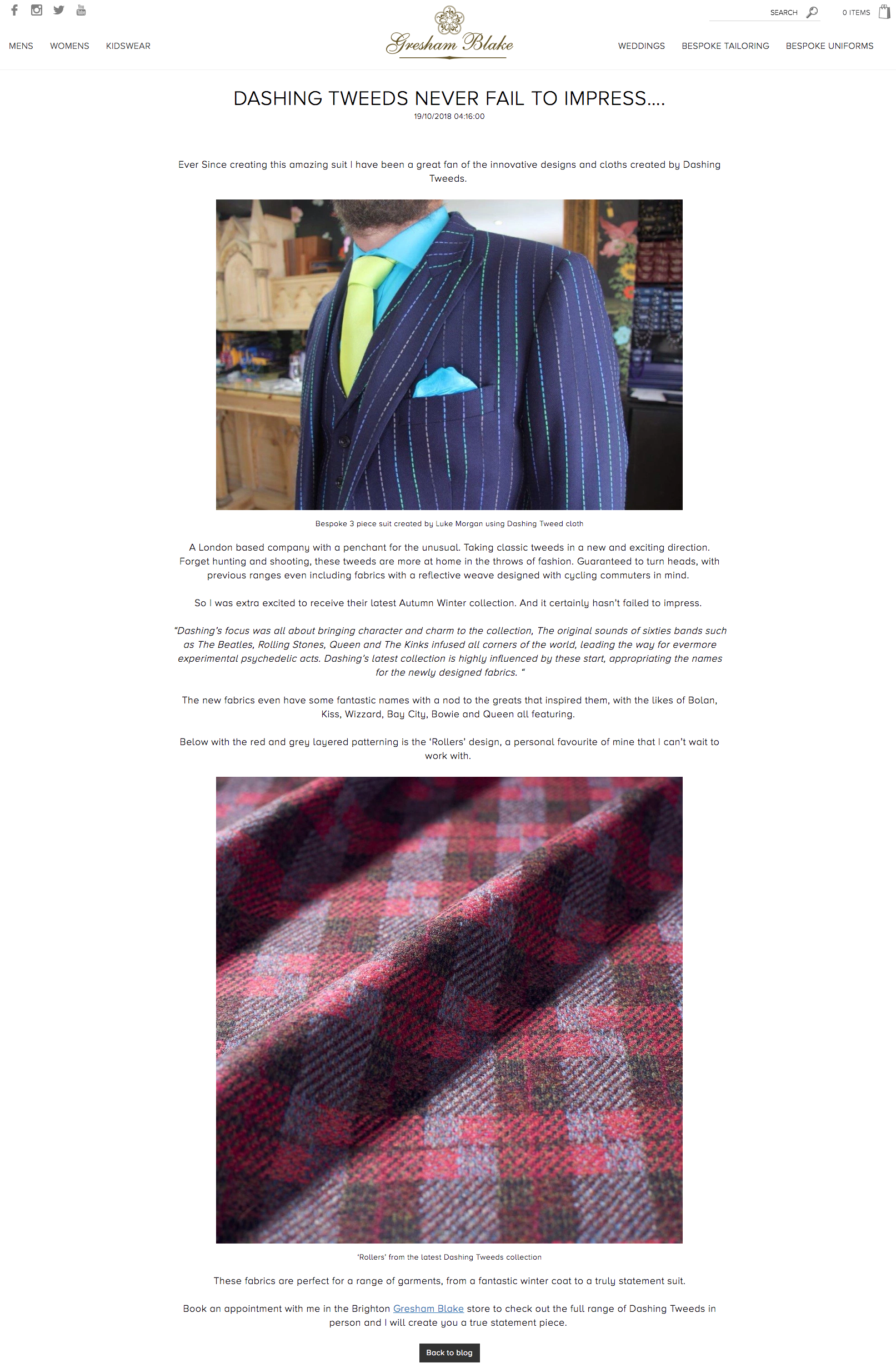 dashing tweeds, Gresham Blake, 47 Dorset street, menswear, tweed, tweeds, British tailoring, luxury, style